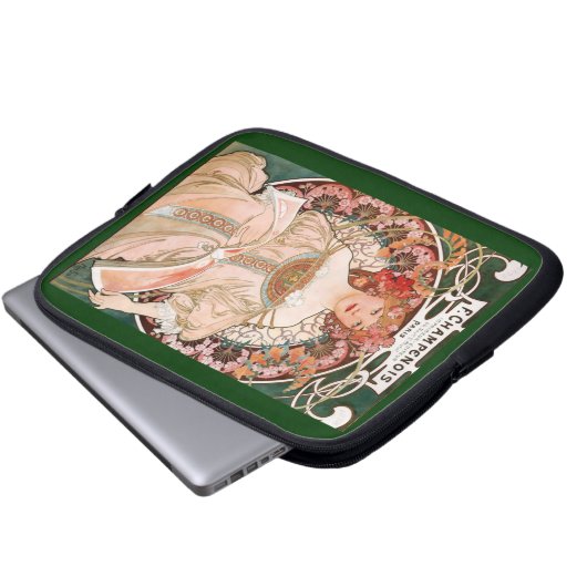 Alphonse Mucha F. Champenois Laptopschutzhülle (Vorne Knopf)