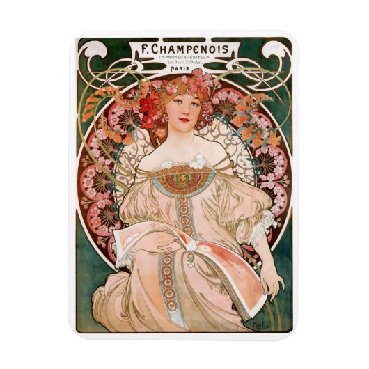 Alphonse Mucha F. Champenois Magnet (Vertikal)