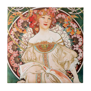 Alphonse Mucha F. Champenois Tile Fliese