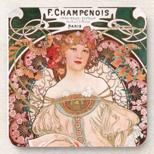 Alphonse Mucha F. Champenois Untersetzer (Vorderseite)