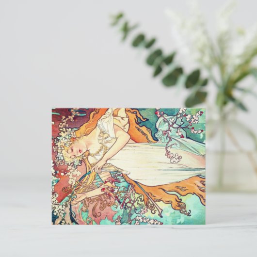 Alphonse Mucha Feiertagspostkarte (Stehend Vorderseite)