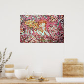 Alphonse Mucha. Femme Parmi Les Fleurs 1900 Poster (Küche)