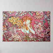 Alphonse Mucha. Femme Parmi Les Fleurs 1900 Poster (Vorne)
