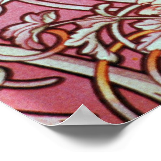 Alphonse Mucha. Femme Parmi Les Fleurs 1900 Poster (Ecke)