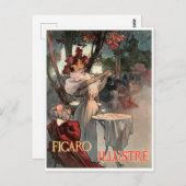 Alphonse Mucha - Figaro Illustré Postkarte (Vorne/Hinten)