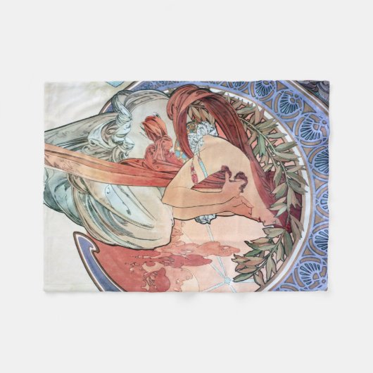 Alphonse Mucha Fleecedecke (Vorderseite (Horizontal))