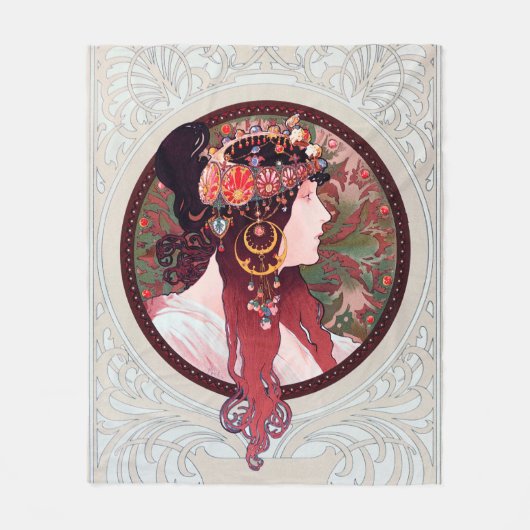 Alphonse Mucha Fleecedecke (Vorderseite)