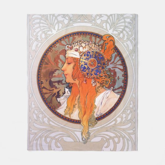 Alphonse Mucha Fleecedecke (Vorderseite)