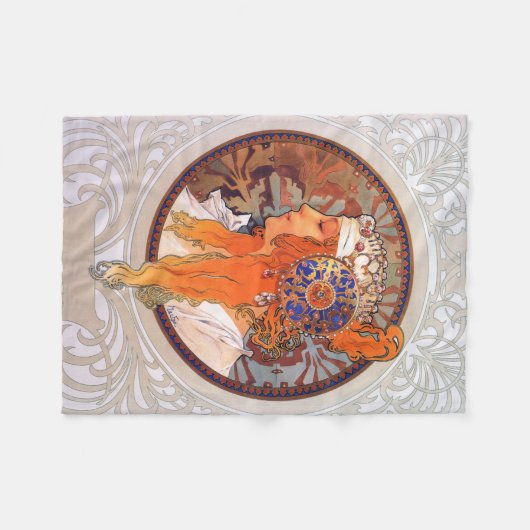 Alphonse Mucha Fleecedecke (Vorderseite (Horizontal))