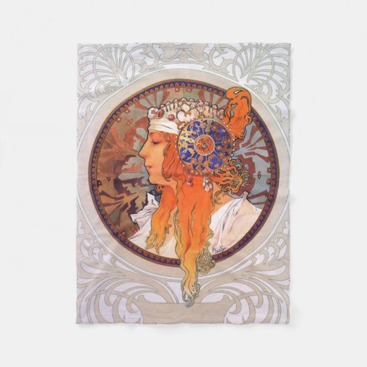 Alphonse Mucha Fleecedecke (Vorderseite)