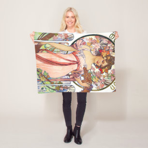 Alphonse Mucha Fleecedecke