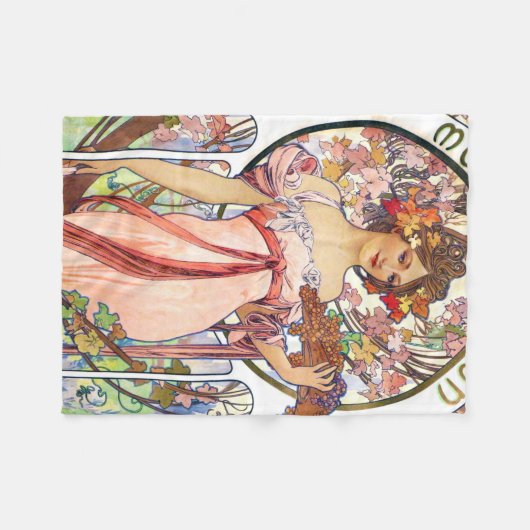 Alphonse Mucha Fleecedecke (Vorderseite (Horizontal))