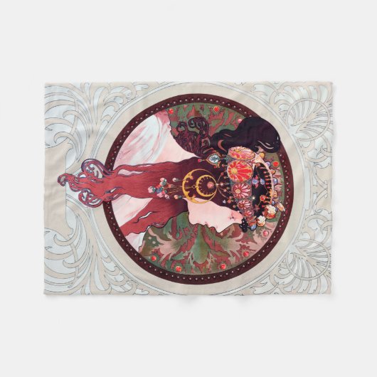 Alphonse Mucha Fleecedecke (Vorderseite (Horizontal))