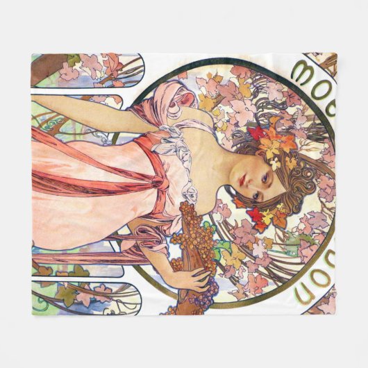 Alphonse Mucha Fleecedecke (Vorderseite (Horizontal))