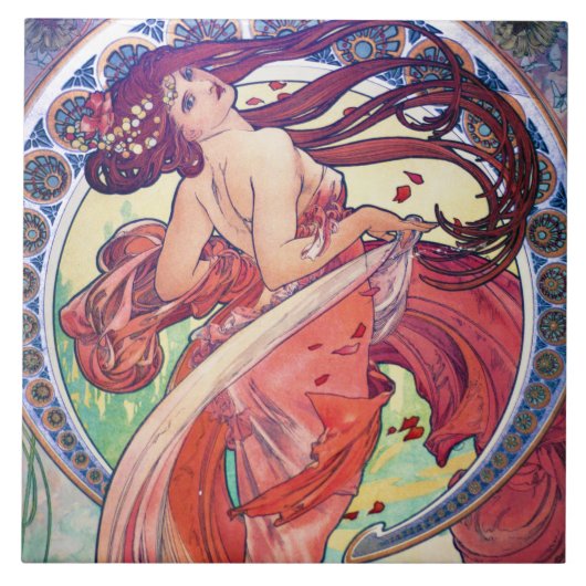 Alphonse Mucha Fliese (Vorderseite)