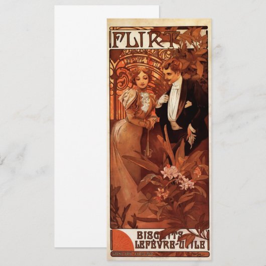 Alphonse Mucha Flirt Einladungen (Vorne/Hinten)