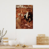 Alphonse Mucha - Flirt Lefevre Utile Poster (Küche)