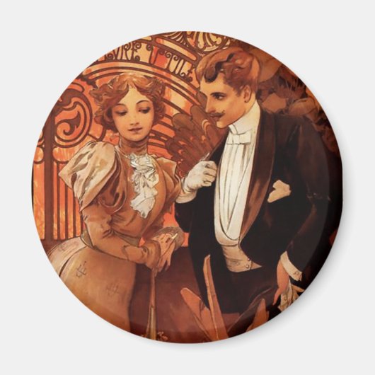Alphonse Mucha Flirt Magnet (Vorne)