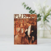 Alphonse Mucha Flirt Postcard Postkarte (Stehend Vorderseite)