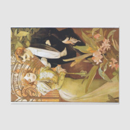 Alphonse Mucha Flirt Vintag Romantik Art Nouveau Seidenpapier