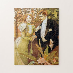 Alphonse Mucha Flirt Vintage Romantische Kunst Neu Puzzle