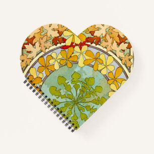 Alphonse Mucha Floral Notizblock