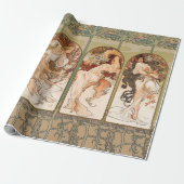 Alphonse Mucha Four Seasons 1897 Art Nouveau Panel Geschenkpapier (Ungerollt)