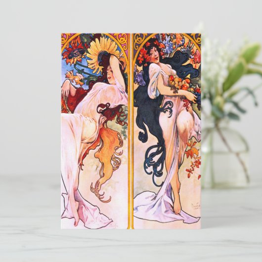 Alphonse Mucha - Four Seasons Einladung (Stehend Vorderseite)
