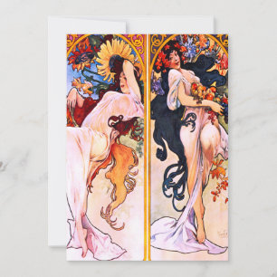 Alphonse Mucha - Four Seasons Einladung