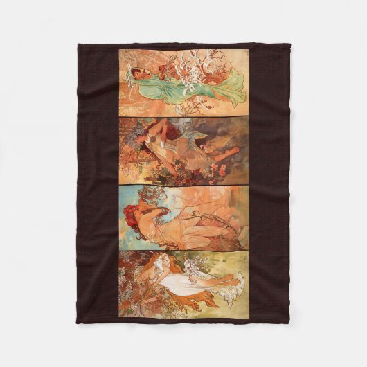 Alphonse Mucha, Four Seasons Fleecedecke (Vorderseite)