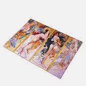 Alphonse Mucha - Four Seasons Fußmatte (Schrägansicht)