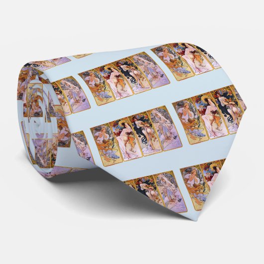Alphonse Mucha , "Four Seasons" Krawatte (Gerollt)