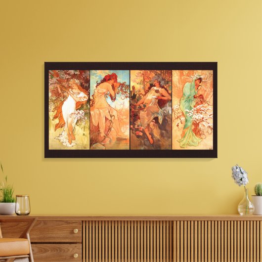 Alphonse Mucha, Four Seasons Leinwanddruck (Insitu (Wohnzimmer))