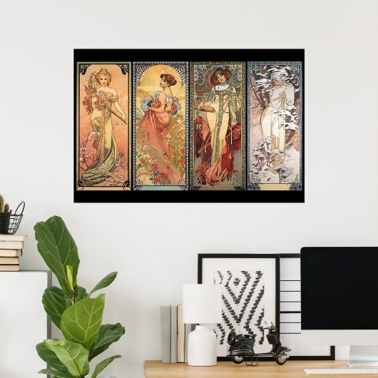 Alphonse Mucha Four Seasons Poster (Heimbüro)