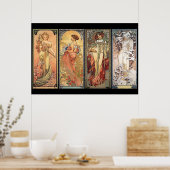 Alphonse Mucha Four Seasons Poster (Küche)