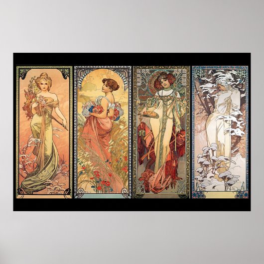 Alphonse Mucha Four Seasons Poster (Vorne)