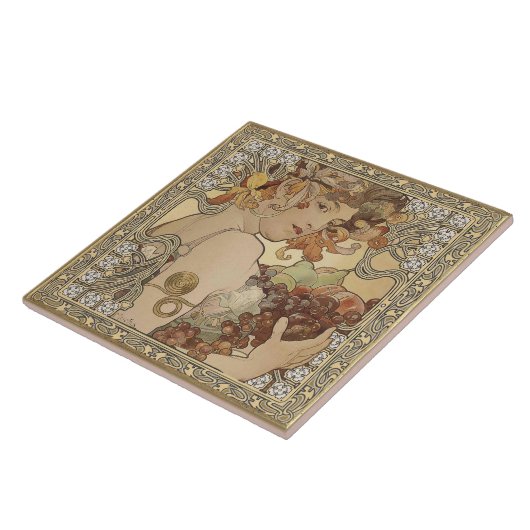 Alphonse Mucha Frucht Jugendstil Vintag Fliese (Seite)