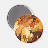 Alphonse Mucha Frucht Magnet (Vorderseite/Rückseite)