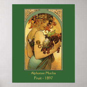 Alphonse Mucha Fruchtmalerei Poster