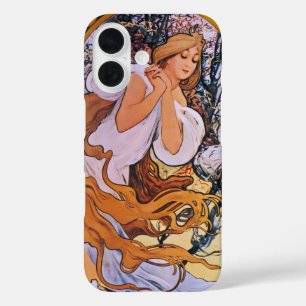 Alphonse Mucha Frühjahr Saison, Vintag Jugendstil iPhone 16 Hülle