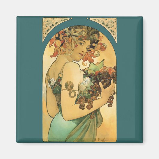 Alphonse Mucha ~ Fruit ( 1897 ) Magnet (Vorne)