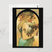 Alphonse Mucha ~ Fruit ( 1897 ) Postkarte (Vorne/Hinten)