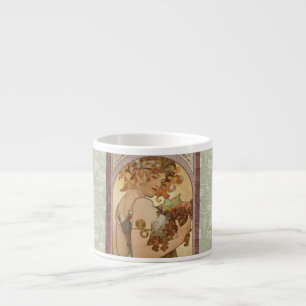 Alphonse Mucha Fruit Art Nouveau Vintage Jungfrau Espressotasse