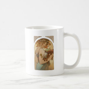 Alphonse Mucha Fruit Art Nouveau Vintage Jungfrau Kaffeetasse
