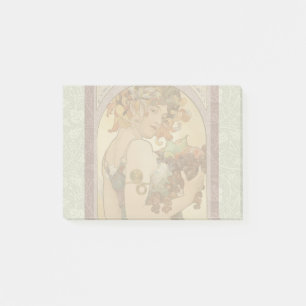 Alphonse Mucha Fruit Art Nouveau Vintage Jungfrau Post-it Klebezettel