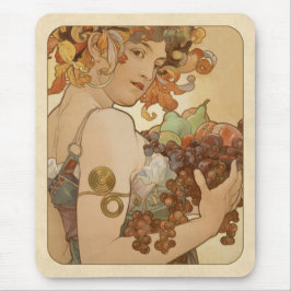 Alphonse Mucha Fruit CC0160 Art Nouveau Mousepad