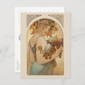 Alphonse Mucha Fruit CC0405 Art Nouveau Postcard Postkarte (Vorne/Hinten)