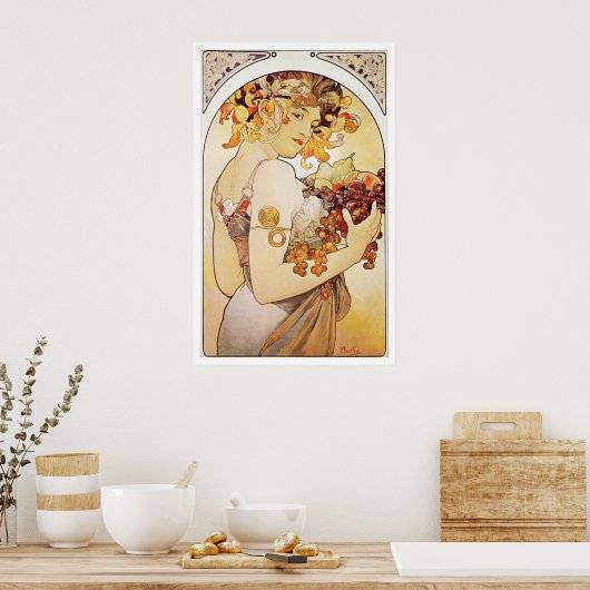 Alphonse Mucha. Fruit/Fruit, c.1897 Poster (Küche)