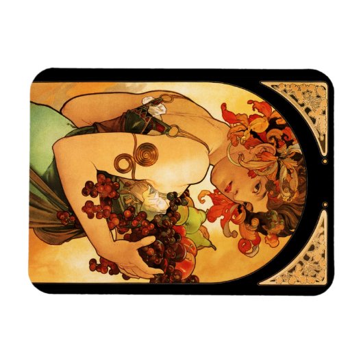 Alphonse Mucha Fruit Magnet (Horizontal)