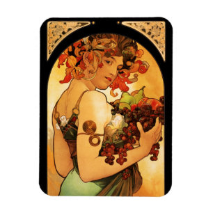 Alphonse Mucha Fruit Magnet
